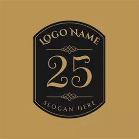 Logotipo Vintage Vintage Badge and 25th Anniversary logo design