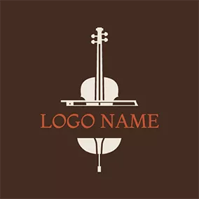 Logótipo De Arco Vintage Banner Cello Design logo design