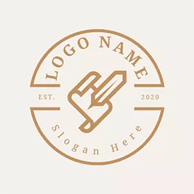 Logótipo Vintage Vintage Circle Paper Poetry logo design