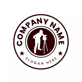 Man Logo Vintage Circle Surveyor Outline logo design