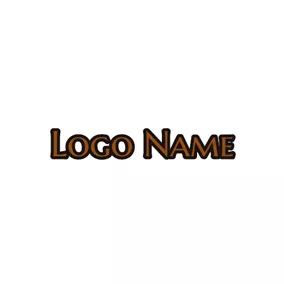 Logótipo Do Facebook Vintage Outlined Brown Text logo design