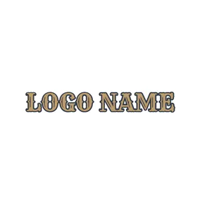 Font Logo Vintage Patterned Brown Wordart logo design