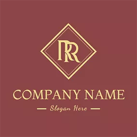 Golden Logo Vintage Rhombus Letter R R logo design