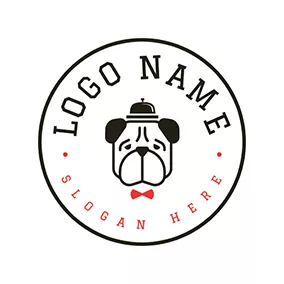 Logotipo De Animal Vintage Simple Butler Dog Design logo design