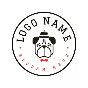 Logótipo De Animal Vintage Simple Butler Dog Design logo design