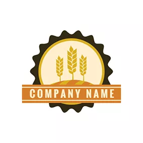 穀倉 Logo Vintage Style and Wheat Label logo design