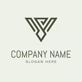 Logotipo V Vintage Triangle Letter V S logo design