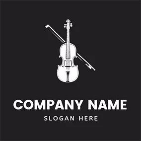 Vintage Logo Vintage Violin and Bow logo design