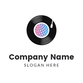 エンターテインメントロゴ Vinyl Disco Icon logo design