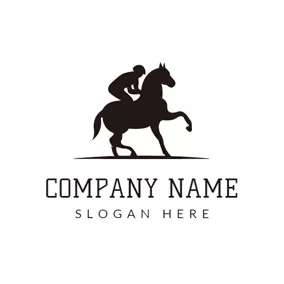 Man Logo Visual Horseback Riding logo design
