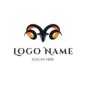 Ziege Logo Vivid 3D Goat and Horn logo design