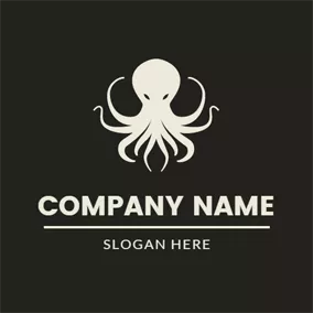 海怪 Logo Vivid and Mighty Octopus logo design