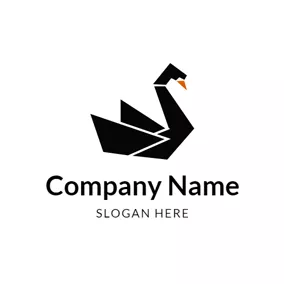 Logotipo De Cisne Vivid Paper Swan logo design