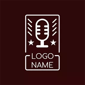 Crop Logo Voice and Microphone Icon logo design