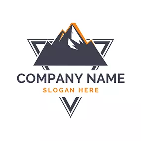 火山 Logo Volcano and Triangle logo design