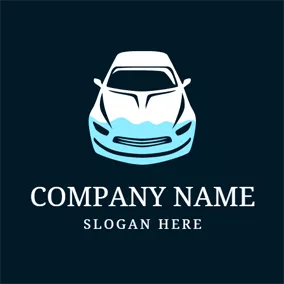 Automobile Logo Water and White Car logo design