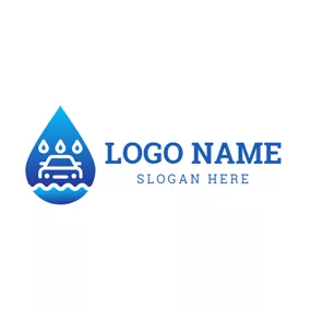 クリーナーのロゴ Water Drop and Car logo design