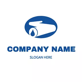 Hose Logo Water Drop Oval Pipeline logo design