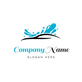 Aqua Logo Water Splash and Abstract Car logo design