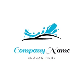 高壓清洗 Logo Water Splash and Abstract Car logo design