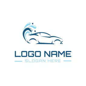 交通工具logo Water Vacuole and Car logo design