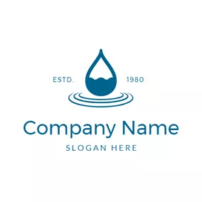Droplet Logo Water Wave and Water Drop logo design