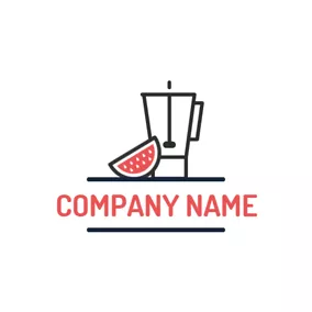 DIYロゴ Watermelon Slice and Blender logo design