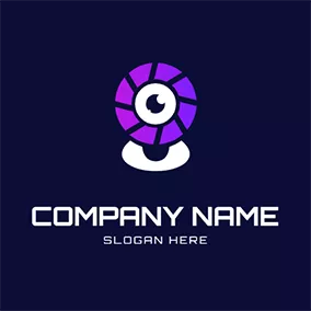 カムのロゴ Webcam Eye Flower logo design