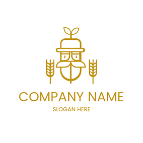Logotipo De Granja Wheat Abstract Farmer logo design