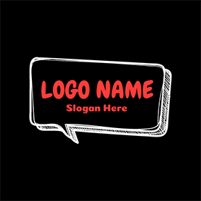 White and Black Dialog Box logo design