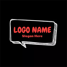 Name Logo White and Black Dialog Box logo design