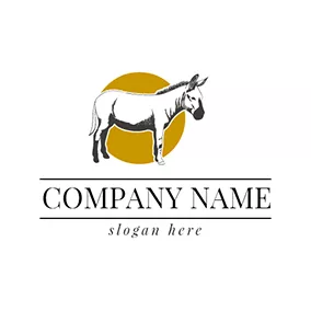 Isolation Logo White and Black Donkey Icon logo design