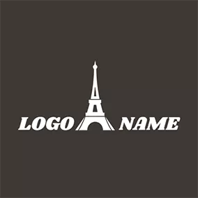 France Logo White and Black Eiffel Tower logo design