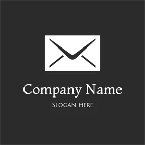 Envelope Logo White and Black Envelope Icon logo design