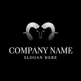 公羊Logo White and Black Ram Cavel logo design