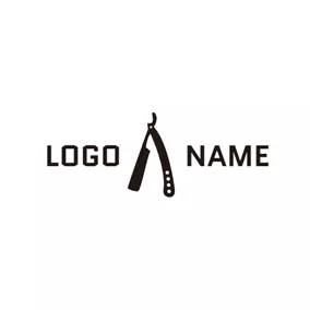 剃鬚刀logo White and Black Razor logo design