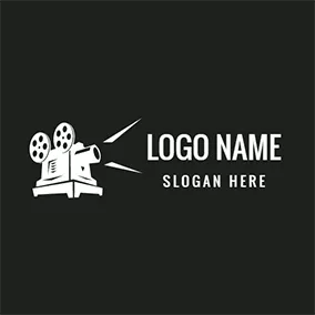 Logótipo De Câmara White and Black Video Icon logo design