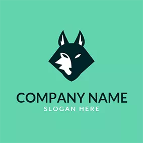 Lobo Logo White and Black Wolf Head logo design