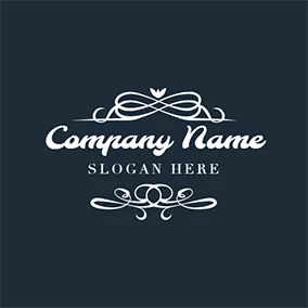 Fancy Logo White and Blue Boutique logo design