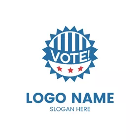 選挙運動　ロゴ White and Blue Political Icon logo design