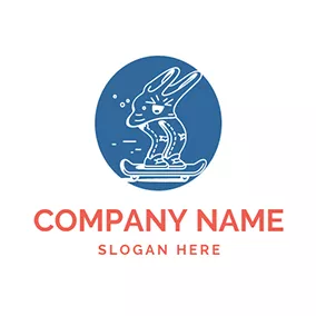 アニメーションロゴ White and Blue Skate logo design