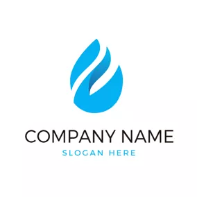 Aqua Logo White and Blue Water Drop logo design