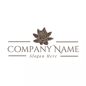 Beautiful Logo White and Brown Lotus logo design