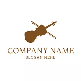 管弦樂隊logo White and Brown Violin Icon logo design