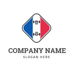 Skateboard Logo White and Gray Skate Emblem logo design