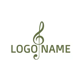 Violin Logo White and Green Bass Icon logo design