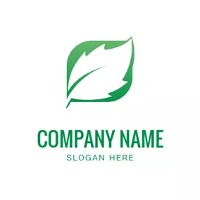 薄荷 Logo White and Green Mint Leaf logo design