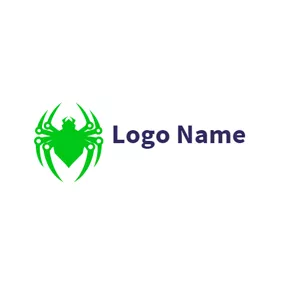 Gefahr Logo White and Green Spider logo design