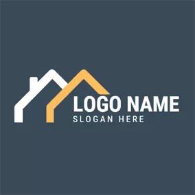 Dach Logo White and Orange Cottages logo design