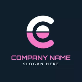 Combination Logo White and Pink Letter C logo design